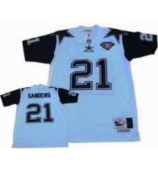 Dallas Cowboys 21 Deion Sanders Throwback Jersey White