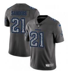 Mens Nike Dallas Cowboys 21 Deion Sanders Gray Static Vapor Untouchable Limited NFL Jersey