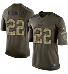 Mens Nike Dallas Cowboys 22 Emmitt Smith Limited Green Salute to Service NFL Jersey