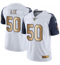 Mens Nike Dallas Cowboys 50 Sean Lee Limited WhiteGold Rush NFL Jersey