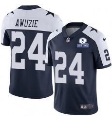 Nike Cowboys 24 Chidobe Awuzie Navy Blue Thanksgiving Men Stitched With Established In 1960 Patch NFL Vapor Untouchable Limited Throwback Jersey