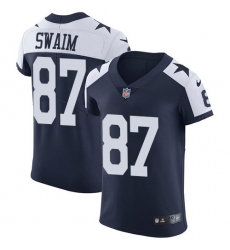 Nike Cowboys #87 Geoff Swaim Navy Blue Thanksgiving Men Stitched NFL Vapor Untouchable Throwback Elite Jersey