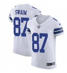 Nike Cowboys #87 Geoff Swaim White Men Stitched NFL Vapor Untouchable Elite Jersey