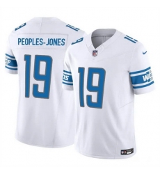 Men Detroit Lions 19 Donovan Peoples Jones White 2023 F U S E  Vapor Untouchable Limited Stitched Jersey