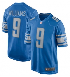 Men Detroit Lions 9 Jameson Williams 2022 Blue Stitched Game Jersey