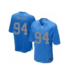 Nike Detroit Lions 94 Ziggy Ansah Blue Game Silver Number NFL Jersey