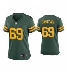 Women Green Bay Packers 69 David Bakhtiari Alternate Game Green Jersey