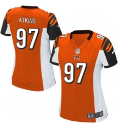 Womens Nike Cincinnati Bengals 97 Geno Atkins Game Orange Alternate NFL Jersey