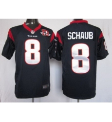 Nike Houston Texans 8 Matt Schaub Blue Game W 10TH Patch NFL Jersey