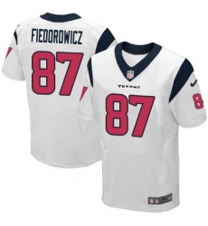 Nike Texans #87 C J  Fiedorowicz White Mens Stitched NFL Elite Jersey