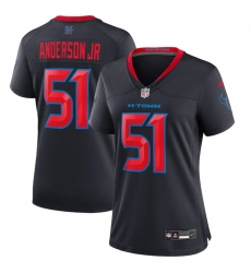 Women Houston Texans 51 Will Anderson Jr  Navy 2024 2nd Alternate Stitched Jersey