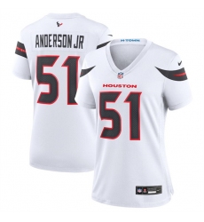 Women Houston Texans 51 Will Anderson Jr  White 2024 Stitched Jersey
