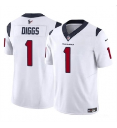 Youth Houston Texans 1 Stefon Diggs White 2024 F U S E Vapor Untouchable Limited Stitched Football Jersey