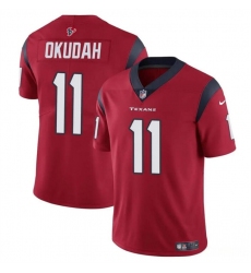 Youth Houston Texans 11 Jeff Okudah Red Vapor Untouchable Limited Stitched Football Jersey
