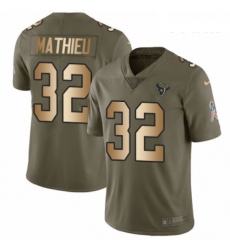 Youth Nike Houston Texans 32 Tyrann Mathieu Limited OliveGold 2017 Salute to Service NFL Jersey