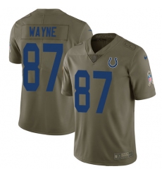 Youth Nike Colts #87 Reggie Wayne Olive Stitched NFL Limited 2017 Salute to Service Jersey