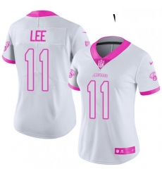 Womens Nike Jacksonville Jaguars 11 Marqise Lee Limited WhitePink Rush Fashion NFL Jersey