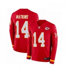 Men Nike Kansas City Chiefs 14 Sammy Watkins Limited Red Therma Long Sleeve NFL Jersey