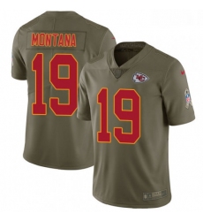 Men Nike Kansas City Chiefs 19 Joe Montana Limited Olive 2017 Salute to Service NFL Jersey