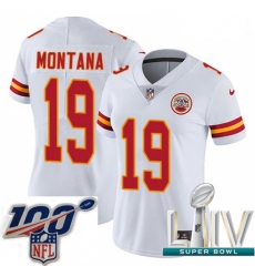 2020 Super Bowl LIV Women Nike Kansas City Chiefs #19 Joe Montana White Vapor Untouchable Limited Player NFL Jersey