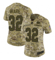 Nike Chiefs #32 Spencer Ware Camo Women Stitched NFL Limited 2018 Salute to Service Jersey