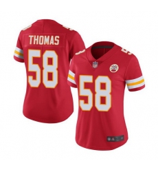 Women Kansas City Chiefs 58 Derrick Thomas Red Vapor Stitched Jersey