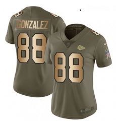 Womens Nike Kansas City Chiefs 88 Tony Gonzalez Limited OliveGold 2017 Salute to Service NFL Jersey