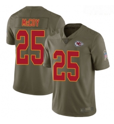 Chiefs #25 LeSean McCoy Olive Youth Stitched Football Limited 2017 Salute to Service Jersey