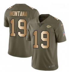 Youth Nike Kansas City Chiefs 19 Joe Montana Limited OliveGold 2017 Salute to Service NFL Jersey