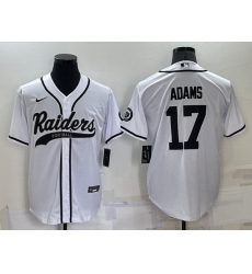 Men Las Vegas Raiders 17 Davante Adams White Cool Base Stitched Baseball Jersey