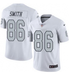 Nike Raiders #86 Lee Smith White Mens Stitched NFL Limited Rush Jersey