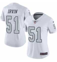 Nike Raiders #51 Bruce Irvin White Womens Stitched NFL Limited Rush Jersey