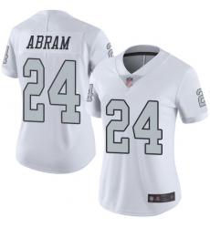 Raiders 24 Johnathan Abram White Women Stitched Football Limited Rush Jersey