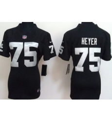 Women Nike Oakland Raiders #75 Stephon Heyer Black Nike NFL Jerseys