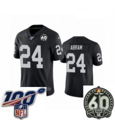 Women Oakland Raiders #24 Johnathan Abram Black 60th Anniversary Vapor Untouchable Limited Player 100th Season Football Jersey