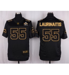 Nike Rams #55 James Laurinaitis Black Mens Stitched NFL Elite Pro Line Gold Collection Jersey