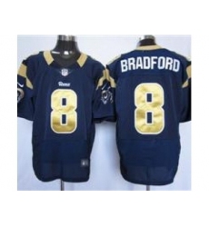 Nike St. Louis Rams 8 Sam Bradford Blue Elite NFL Jersey