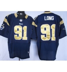 Nike St. Louis Rams 91 Chris Long Blue Elite NFL Jersey