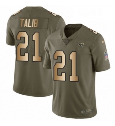 Youth Nike Los Angeles Rams 21 Aqib Talib Limited OliveGold 2017 Salute to Service NFL Jersey