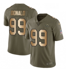 Youth Nike Los Angeles Rams 99 Aaron Donald Limited OliveGold 2017 Salute to Service NFL Jersey