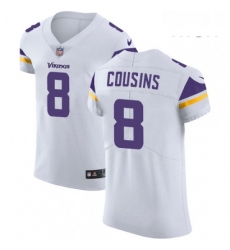 Mens Nike Minnesota Vikings 8 Kirk Cousins White Vapor Untouchable Elite Player NFL Jersey