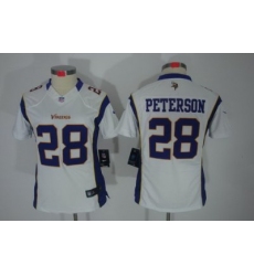 Nike Women Minnesota Vikings #28 Peterson White(Women Limited Jerseys)