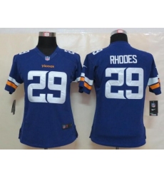 Women Nike Minnesota Vikings 29 Xavier Rhodes Purple Limited NFL Football Jerseys 2013 New Style