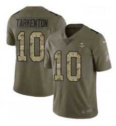 Youth Nike Minnesota Vikings 10 Fran Tarkenton Limited OliveCamo 2017 Salute to Service NFL Jersey