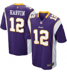 Youth Nike Minnesota Vikings 12# Percy Harvin Game Purple Jersey