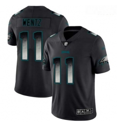 Eagles 11 Carson Wentz Black Men Stitched Football Vapor Untouchable Limited Smoke Fashion Jersey