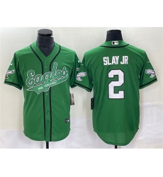 Men Philadelphia Eagles 2 Darius Slay JR Green Cool Base Stitched Baseball Jersey