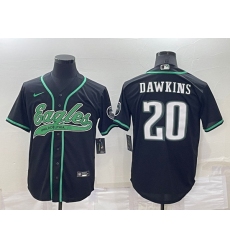 Men Philadelphia Eagles 20 Brian Dawkins Black Cool Base Stitched Baseball Jersey