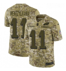 Mens Nike Philadelphia Eagles 11 Carson Wentz Camo Wentzylvania Limited 2018 Salute to Service NFL Jersey