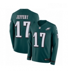 Mens Nike Philadelphia Eagles 17 Alshon Jeffery Limited Green Therma Long Sleeve NFL Jersey